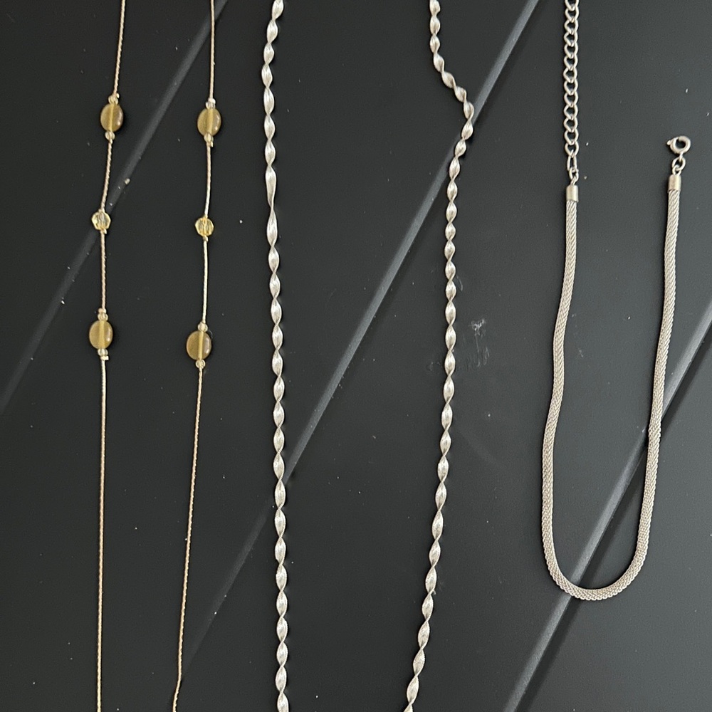 Elegant Gold and Silver Necklace Set